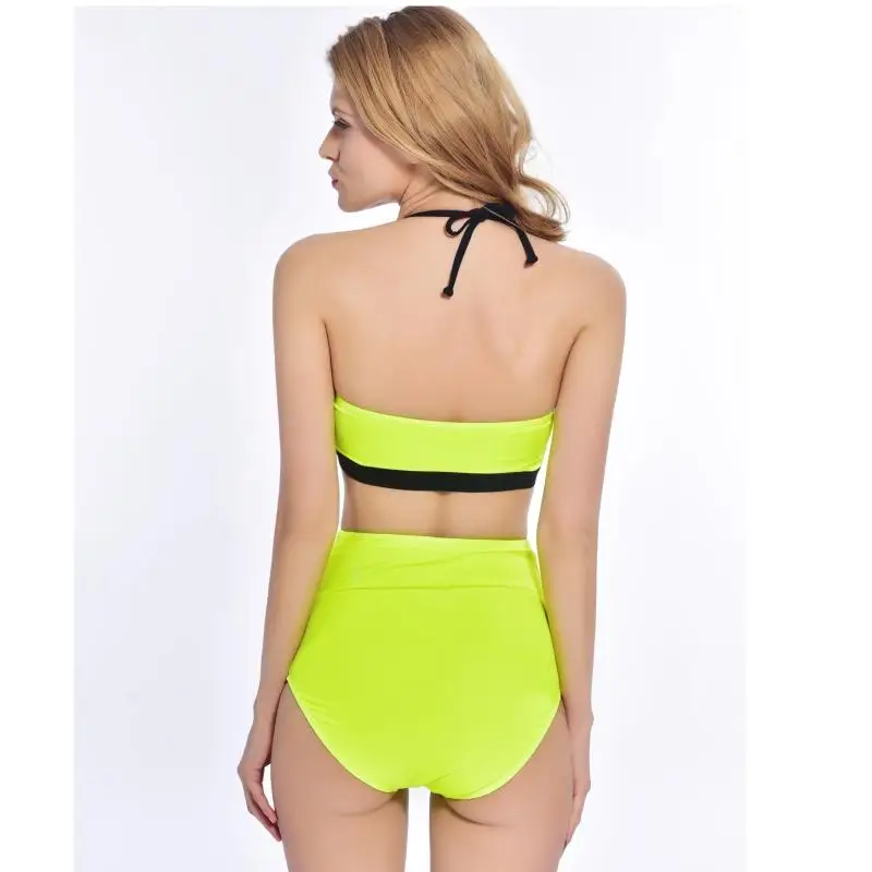 2019 New Nightclub Bar Female Singer DJ Fluorescent Sexy High Waist Bikini Suit Women'S Party Costume Swimsuit DL4354 |
