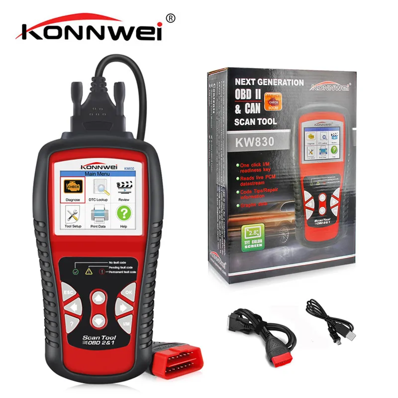 KONNWEI KW830 OBD2 Auto Diagnostic Scanner Battery Tester Universal OBD Engine Code Reader |