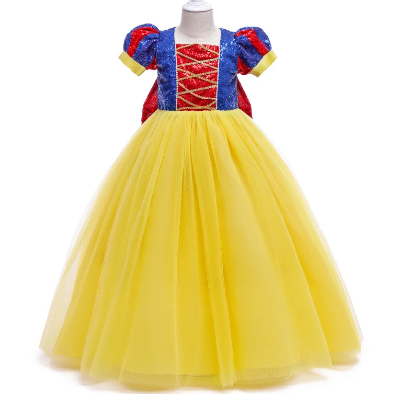 

Sequined Princess Dress for Girls Snow White Cosplay Costume Puff Sleeve Kids Dress Children Party Birthday Fancy Gown Vestidos