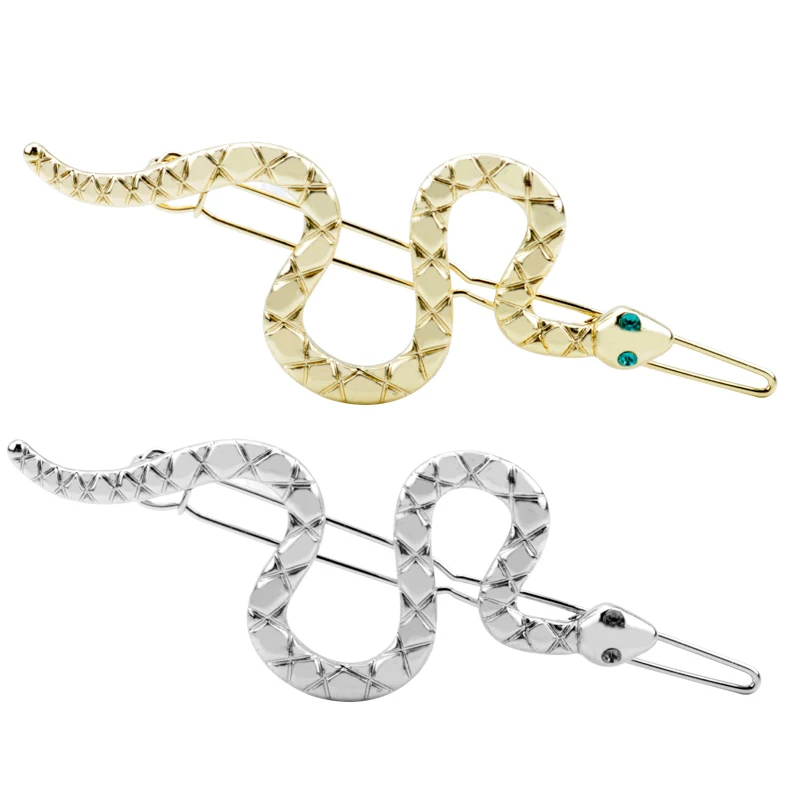 Модные женские аксессуары для волос змеиная заколка металлическая