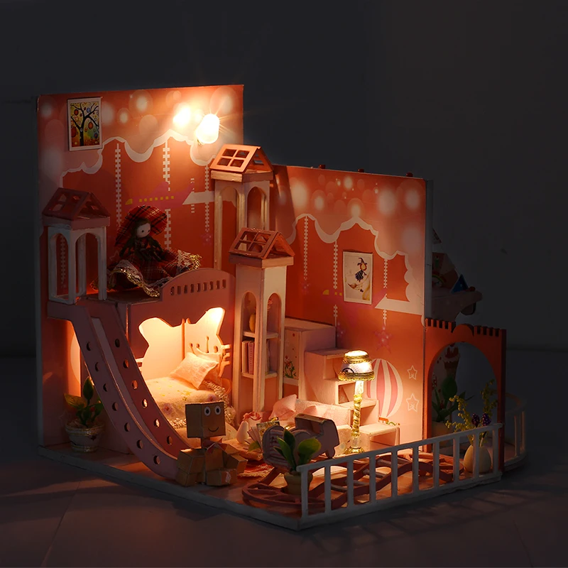 3D кукольный домик DIY Миниатюрные деревянные кукольные домики мебельный набор