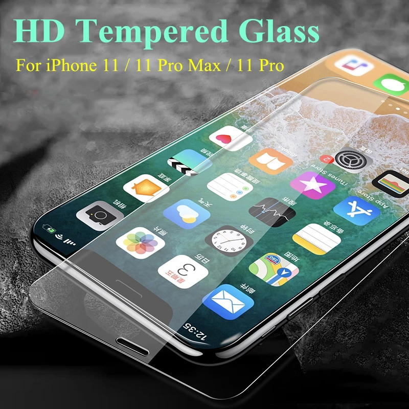 Закаленное стекло 9H HD для iphone 11 Pro Max Защитное экрана защитное стекло|Защитные