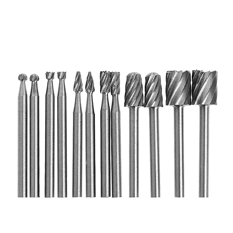 12 шт./компл. 1/8 дюйма Хвостовик HSS роторные напильники набор сверл роторный