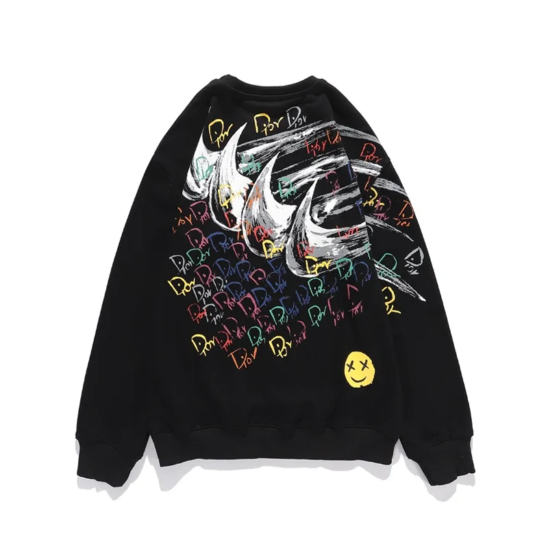 

Suter de moda con logotipo impreso para primavera, cuello redondo, diseo clsico verstil, de lujo, cmodo, manga larga