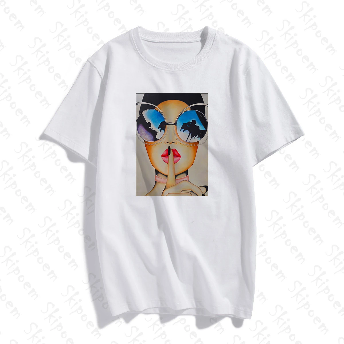 Хлопковая футболка с короткими рукавами Повседневная и модная принтом в