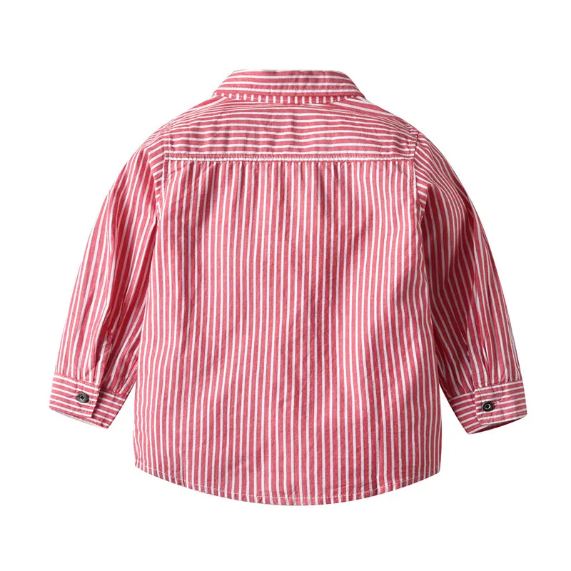 Весенне-Осенняя детская брендовая рубашка с длинными рукавами для мальчиков