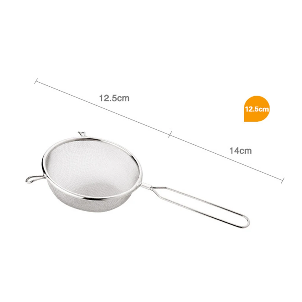 

Stainless Steel Kitchen Fine Strainer Tea Mesh Juice Egg Filter Oil Strainer with Long Handle and Hooks
