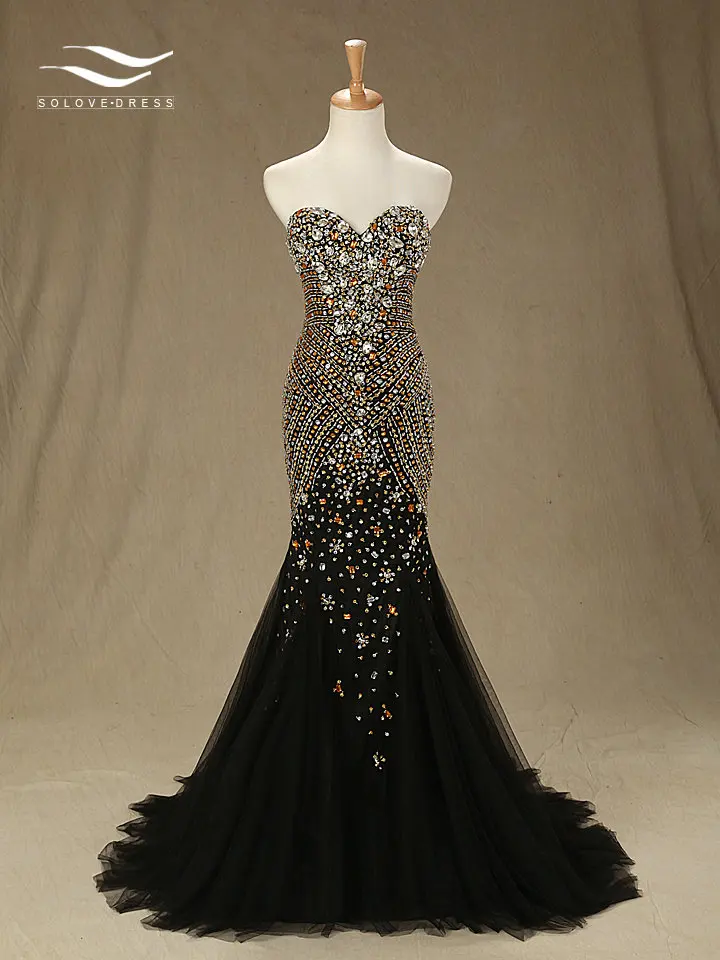 

Женское вечернее платье-русалка, без рукавов, с блестками