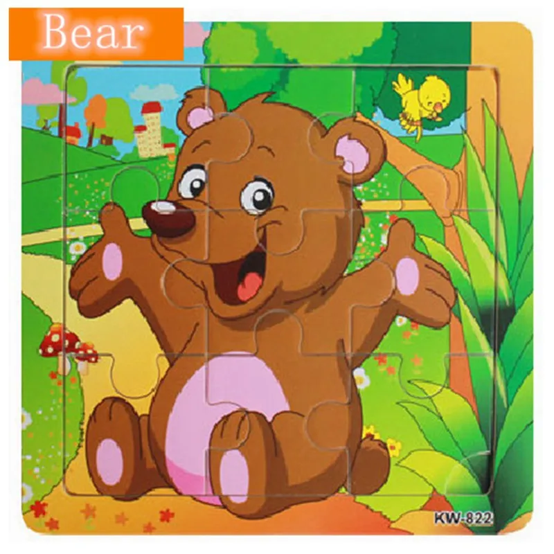 MP229 3D деревянные головоломки, игрушки для детей, Мультяшные пазлы с животными, Детские Игрушки для раннего развития, милые детские деревянные 3d пазлы, игрушки - Цвет: MP229