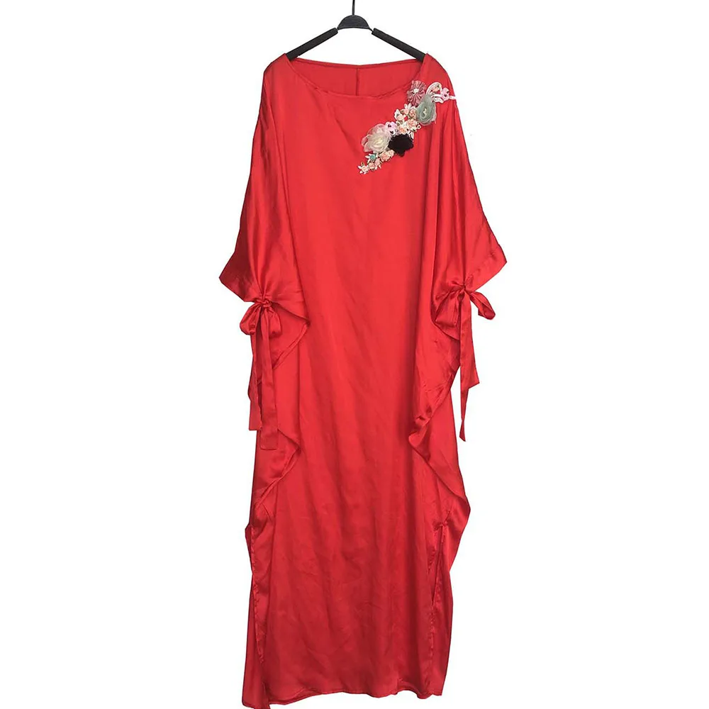 

Long Robe Women Casual Dress African Ladies Batwing Sleeve Round Neck Female Summer Autumn Oversize Long Maxi Dresses Loose