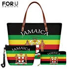 FORUDESIGNS, повседневная женская вместительная сумка-клатч из искусственной кожи с принтом флага Ямайки, мини-сумка для макияжа, женская сумка