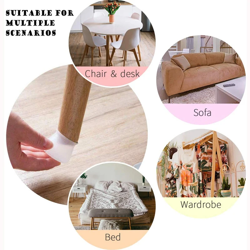 4 шт. силиконовый чехол для ножки стула Нескользящие не царапаются мебельная