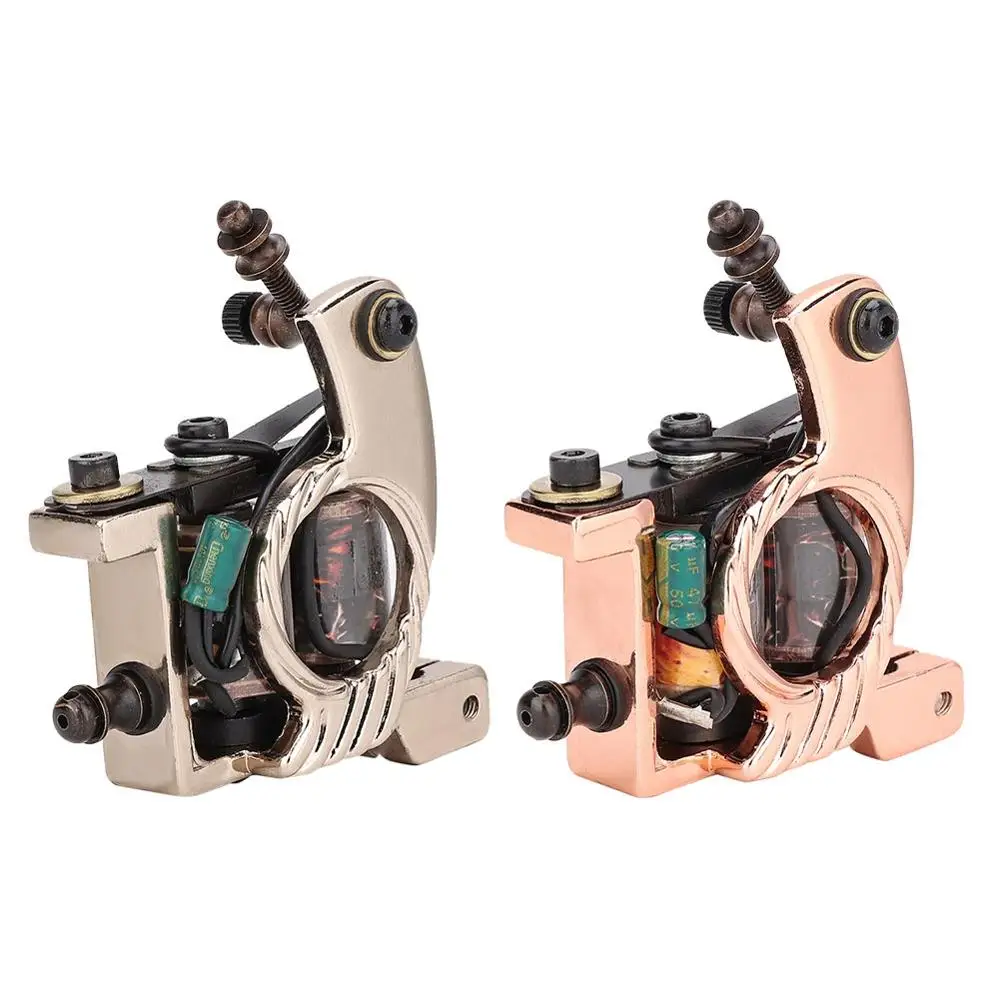 

New 2 Color Strong Motor Alloy Tattoo Machine 10 Wrap Coils Rotary Tattoo Gun Liner Shader Semi-Permanent Makeup Tattoo Machines