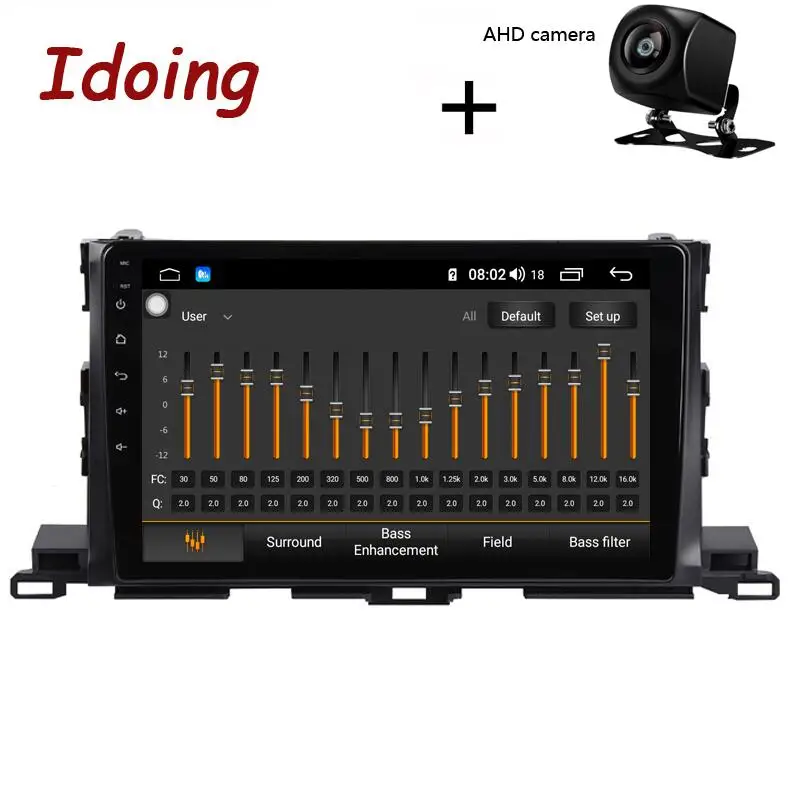 with AHD Camera Idoing 10," 4G+ 64G Восьмиядерный DSP автомобильный Android 8,1 мультимедийный плеер для Toyota Highlander- gps-навигация Авторадио AHD - Цвет: with AHD Camera