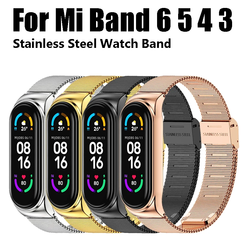 

Stainless Steel Metal Wrist Strap for Xiaomi Band 6 5 4 3 Universal Bracelet Replacement Watch Band Accessories for Mi Band 6 5