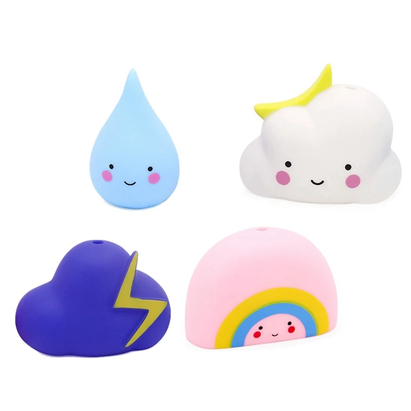

Cute Baby Bath Water Toy Early Education Cute Raindrop Rainbow Weather Toy Clouds Shower Floating Toy Bathroom Water Toy