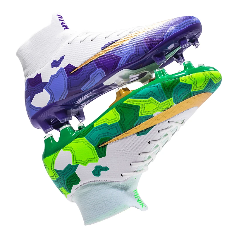 

Football Boots Men Professional Brand Soccer Shoes Boys Outdoor Sport Sneakers High Ankle Training Cleats Fustal Botas Hombre