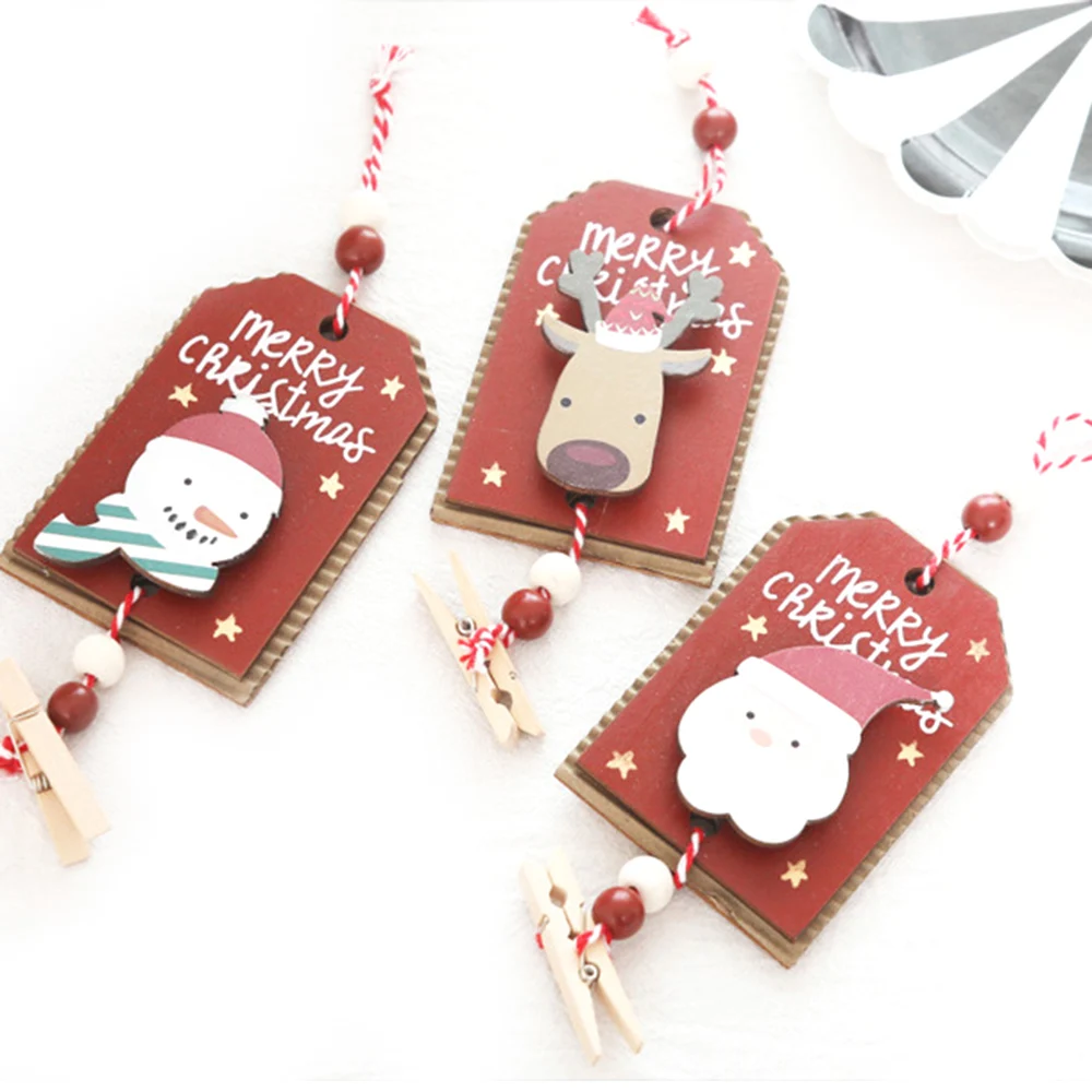 Креативное украшение для рождественской елки расписная деревянная доска