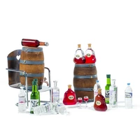 1pcs 110 mini glass bottle wooden wine barrel drink accessories for 110 rc crawler car trx4 tamiya traxxas slash scx10 d90 t01