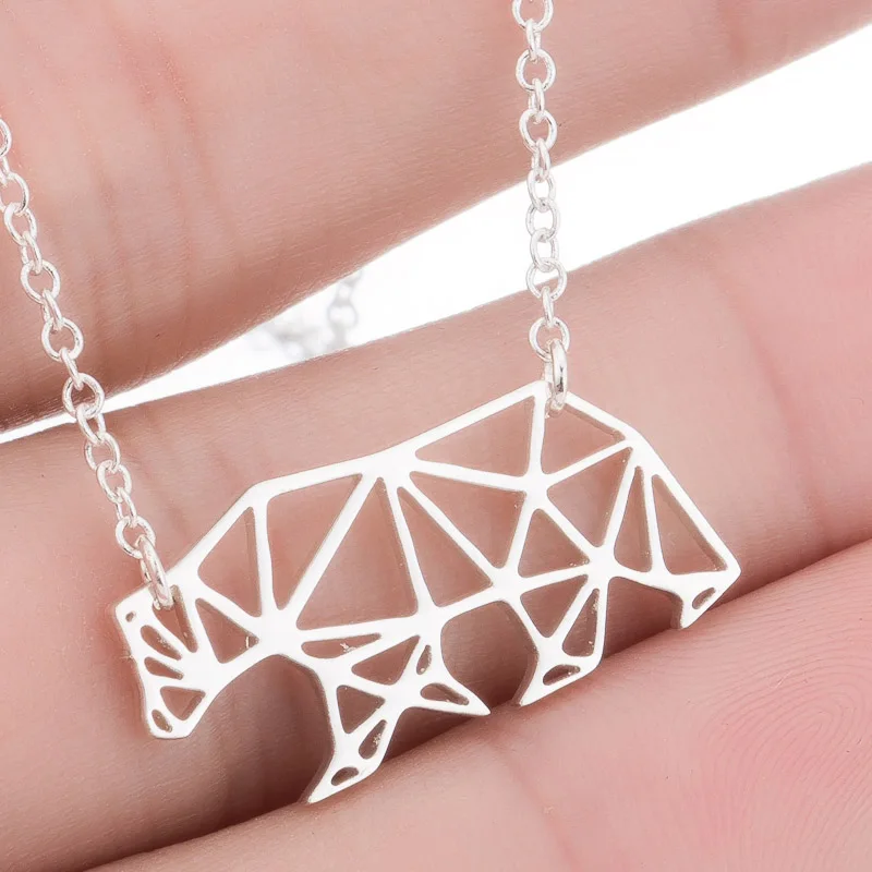 

SMJEL Stainless Steel Animal Mountain Necklaces for Women Daily Jewelry Fashion World Map Wave Fox Necklace Gold Collier 2021