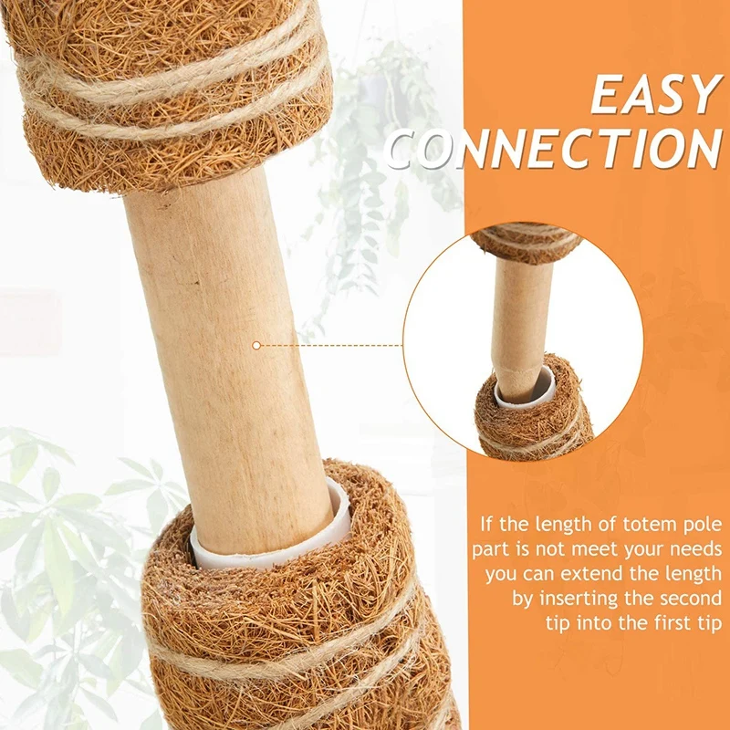 

Hot 2 Pieces Coconut Tree Plant Support Poles with 20M Garden Twist Straps Supported By Plants 15.7 Inch