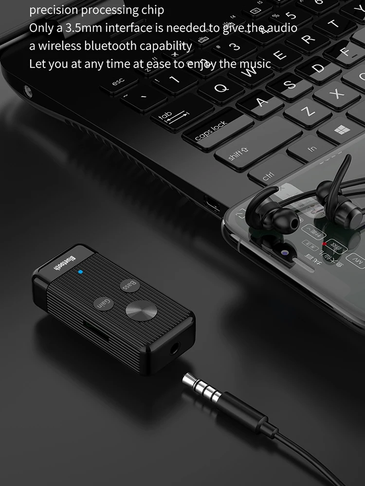 

Bluetooth Audio Adapter Mini Portable Bluetooth Audio Receiver Wireless Hands-free Car Aux Music Adapter