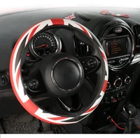 black refit decoration car steering wheel cover 38cm microfiber leather auto steering wheel protective cover 15inch for car min