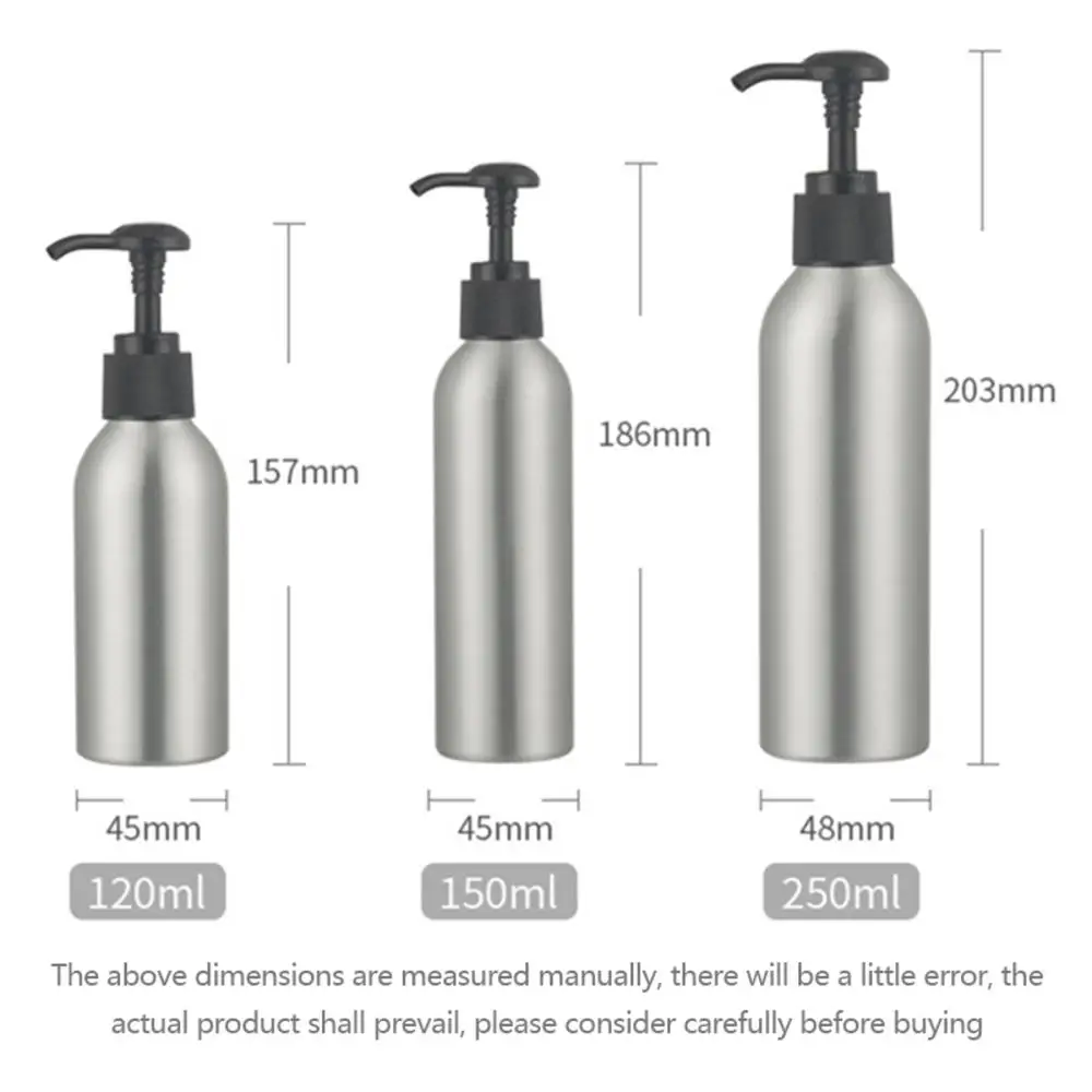 1 шт. алюминиевый флакон с насосом для лосьона белая черная крышка металлический