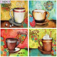 chenyi 5d diamond painting coffee cup cross stitch kits diy art full round square diamond embroidery cartoon pictures wall decor