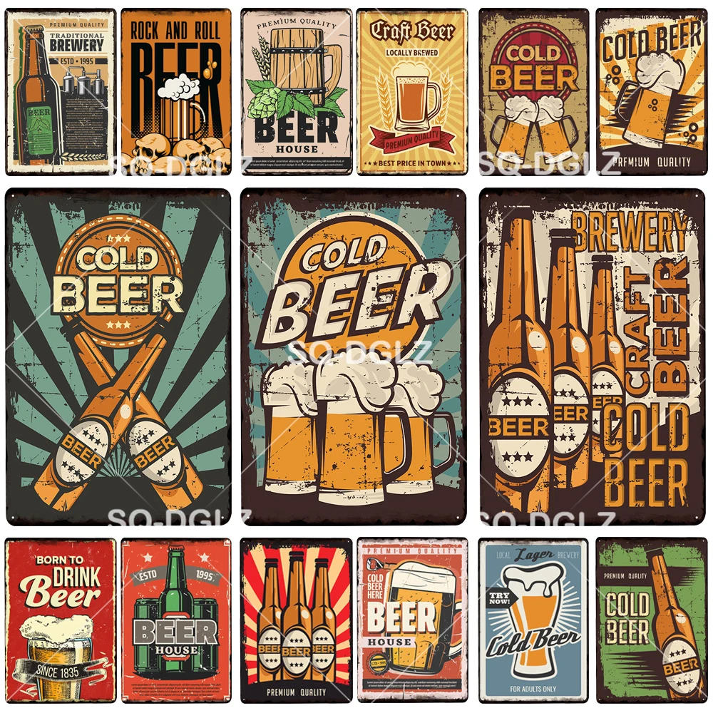Металлическая табличка для пива металлический винтажный декор украшение паба