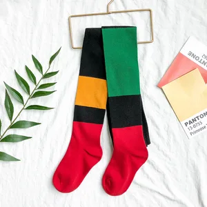 Лоскутные колготки для девочек, эластичные брюки для маленьких мальчиков, облегающие брюки, детские спортивные колготки для танцев, колготки, чулки WMS092