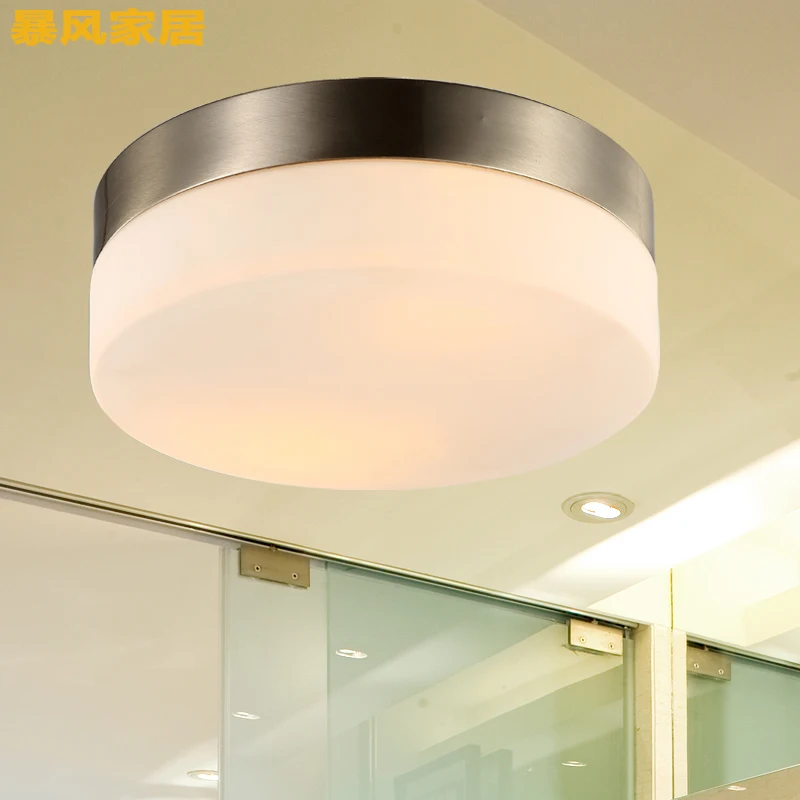 

29cm modern Led iron glass Ceiling Light Round Glass Lampshade lamparas de techo abajur