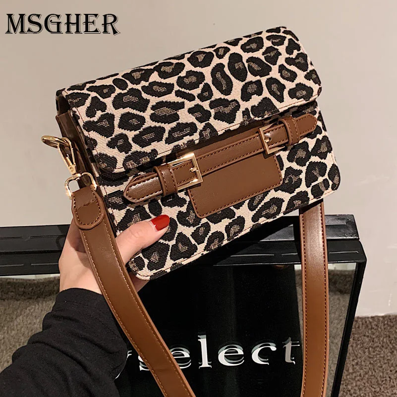 

2021 зимние Роскошные леопардовые маленькие сумки через плечо из искусственной кожи, модные повседневные дорожные сумки и кошельки