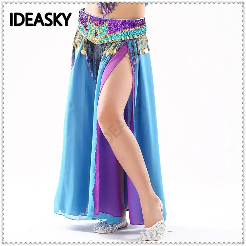 Детская юбка из шифона с разрезом для танца живота девочек конкурсов в восточном