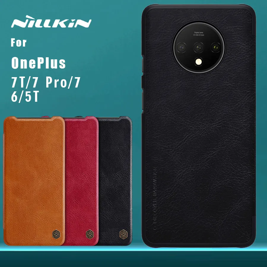 Чехол NILLKIN Qin для OnePlus 7T 7 Pro 6 5T деловой кожаный чехол книжка с отделением карт