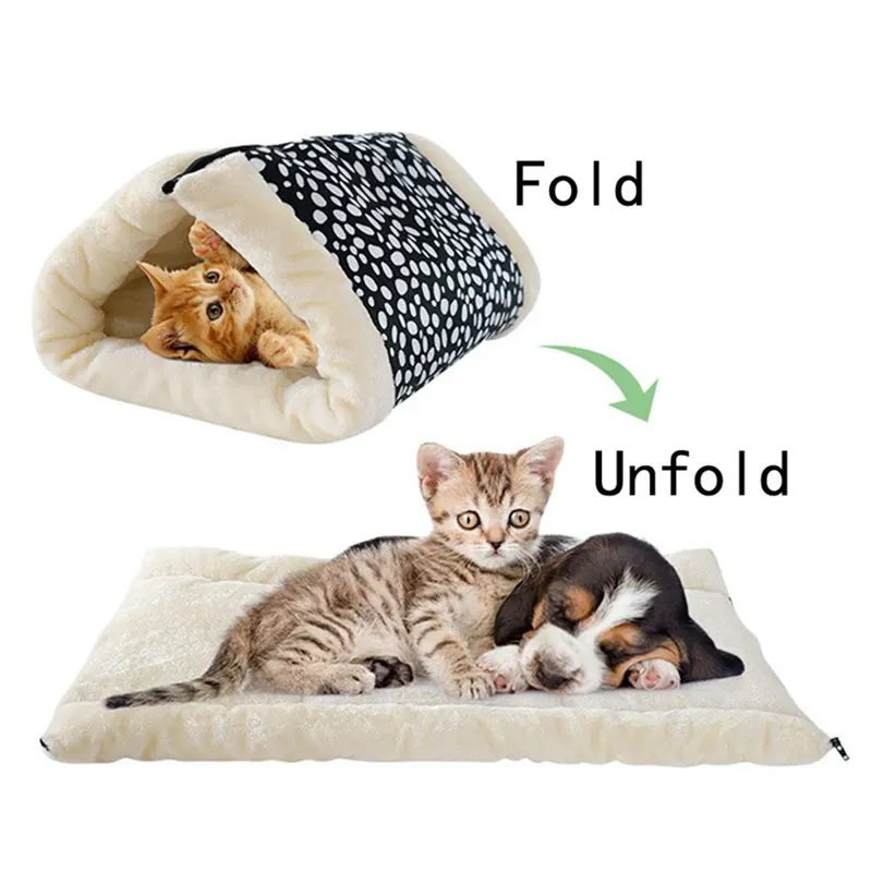 Мягкая теплая плюшевая кровать для кошки пещера использования в стиле Хо