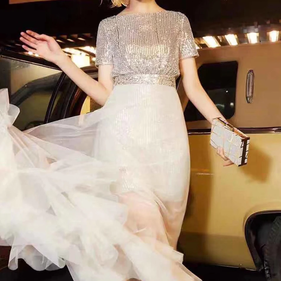 Adyce 2020 Новое поступление короткий рукав с блестками модное облегающее Клубное