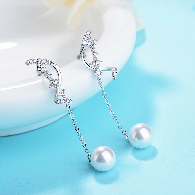 Простые и сексуальные серьги в форме буквы S из искусственного жемчуга 100% дюйма