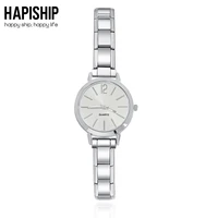 hapiship new fashion men womens stainless steel fashion round simple watch bracelet bangle for friend wife birthday gift g024