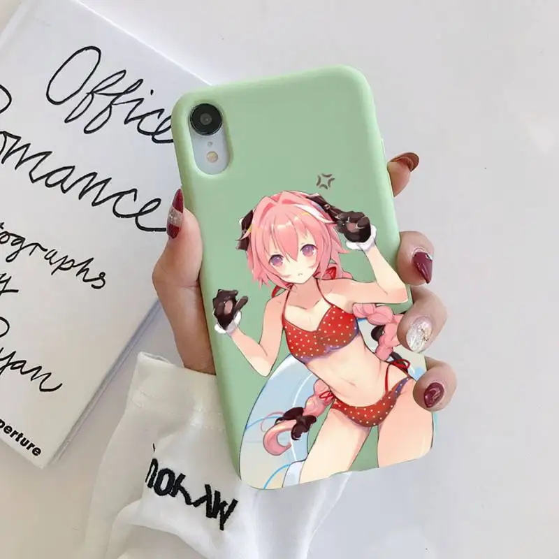 

Astolfo Anime Girl Phone Case Liquid for iPhone 11 Pro Max XR XS X Soft Candy Cover for iPhone 6 6S 7 8 Plus Cases