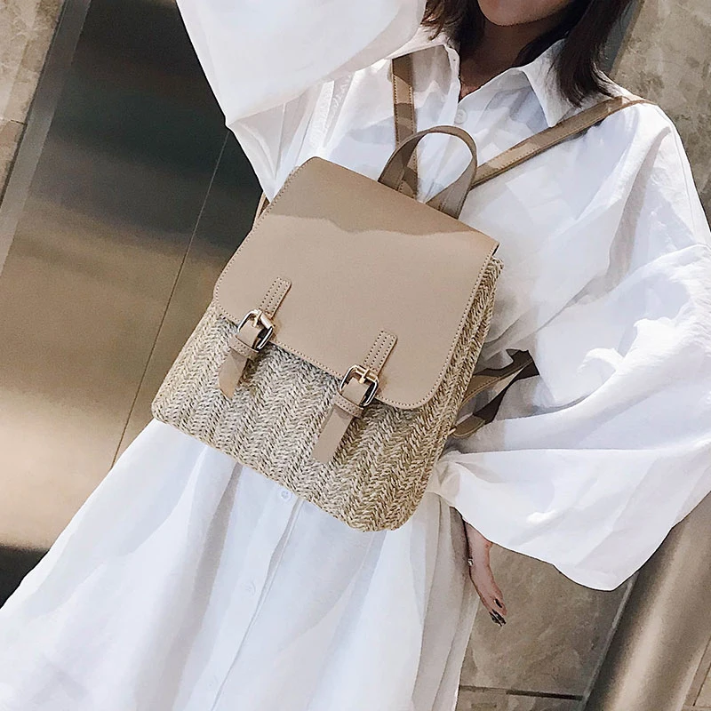 Женский соломенный рюкзак из ПУ кожи для девочек-подростков | Багаж и сумки