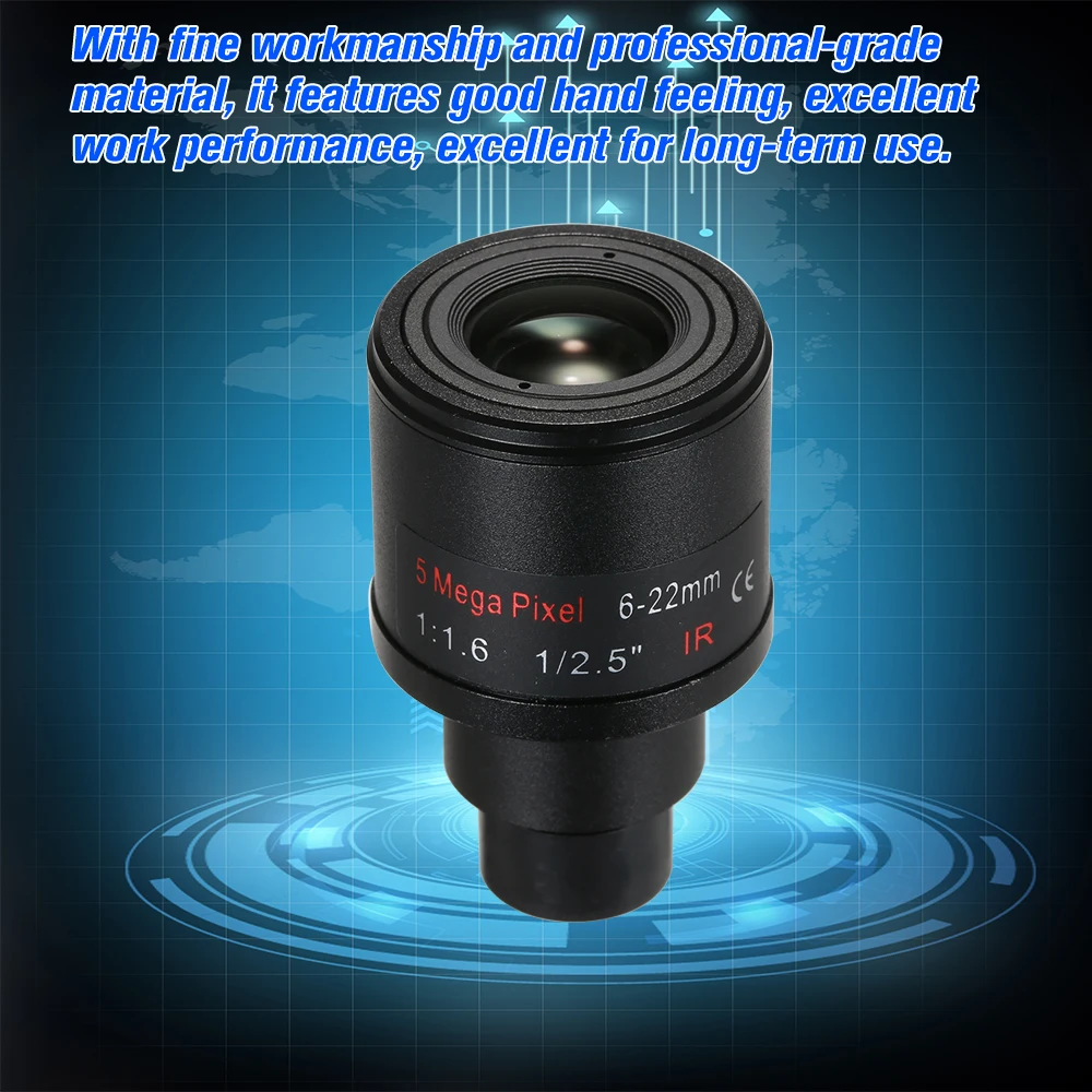 5.0MP с переменным фокусным расстоянием 6 22 мм HD IP камеры F1.6 M12 Mount объектив ручной