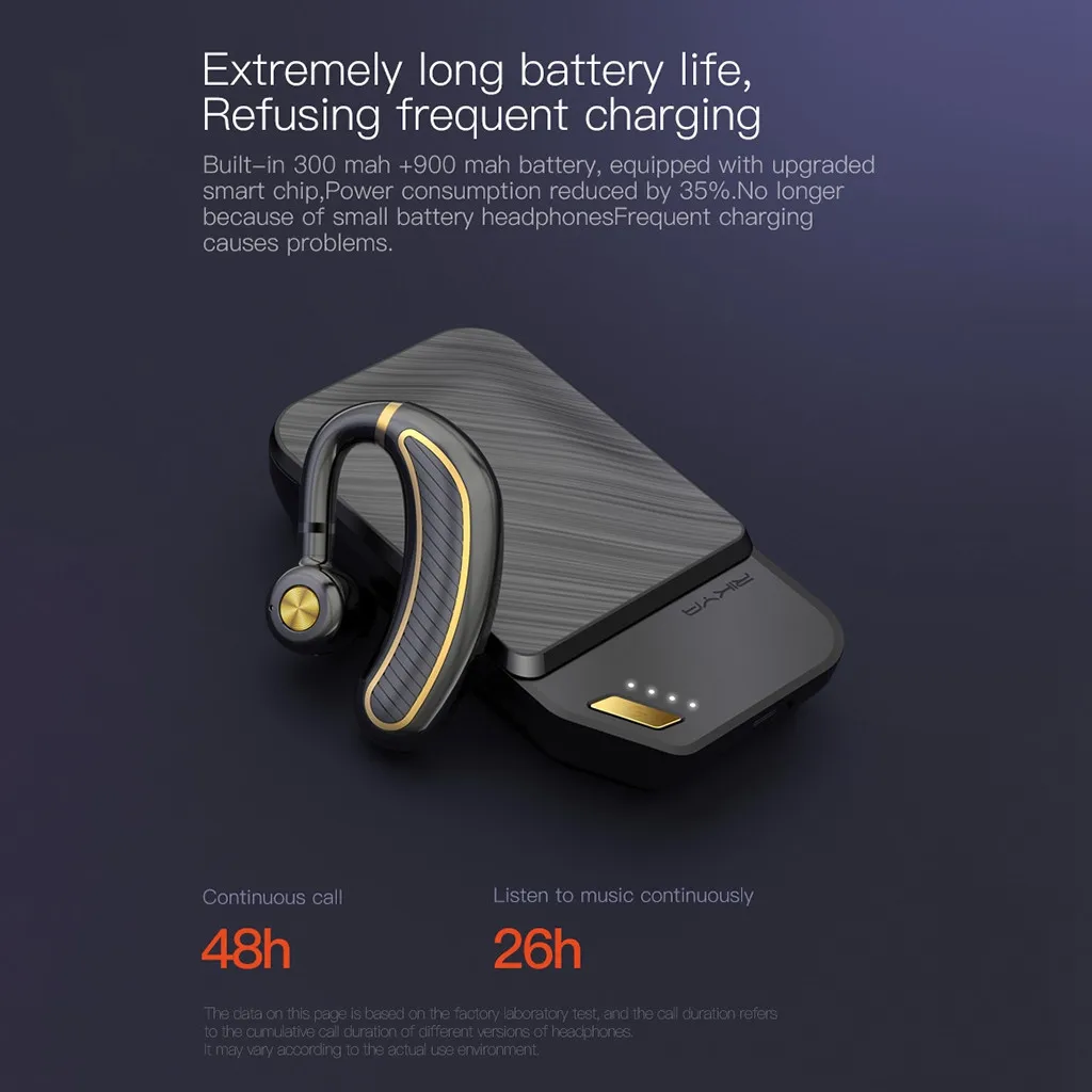 Беспроводные Bluetooth-наушники гарнитура V5.0 громкой связи с микрофоном