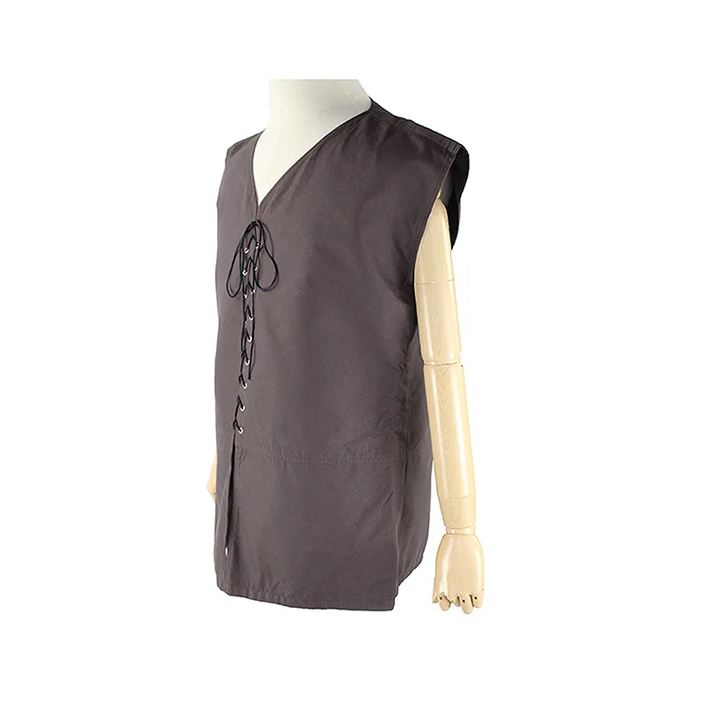 Средневековый кардиган Ретро жилет со шнуровкой наряд в готическом стиле воин