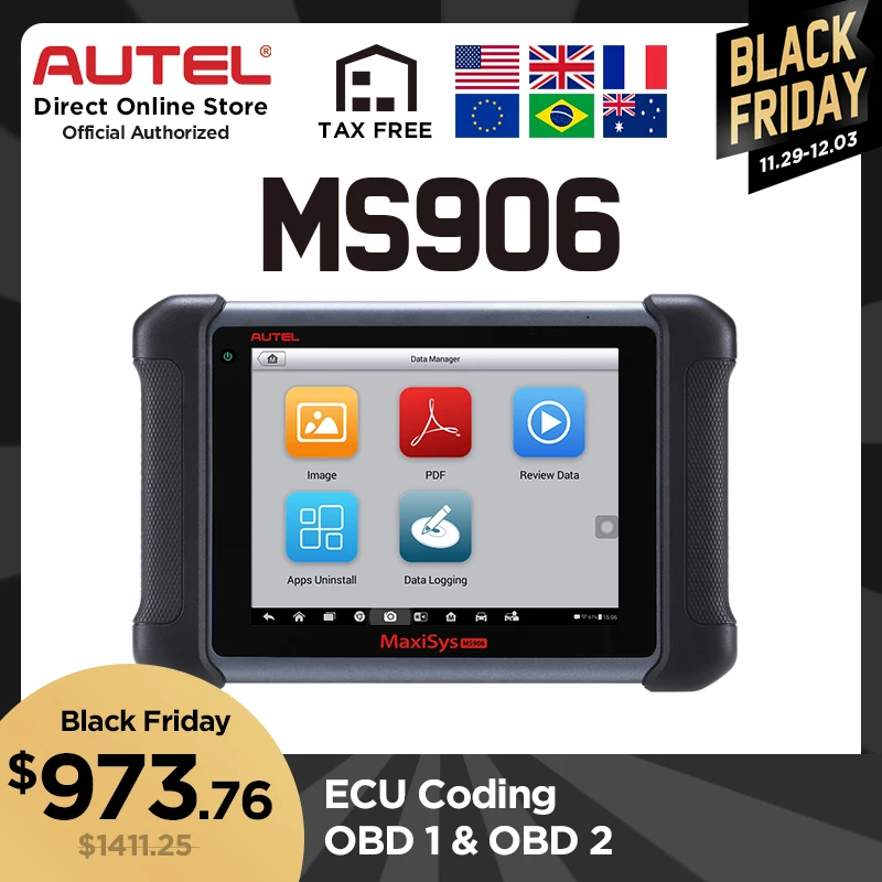Autel MaxiSys MS906 OBD2 сканер Automotivo диагностический ключ программируемый код читатель OEM инструменты ключ кодирования elm327 как подарок AL319