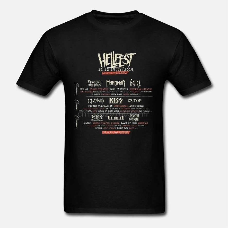 Футболка HELLFEST с надписью согревающий (2) июнь 2019 года|Мужские футболки| |