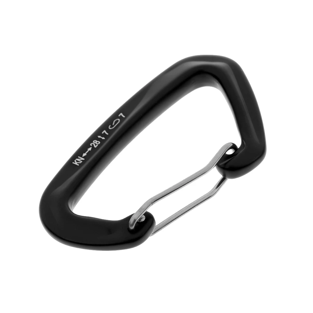 28KN Aluminum Wire Gate Lock Carabiner Hook Rock Climbing Rappelling Quickdraw Spring Snap Locking D Shape | Спорт и развлечения