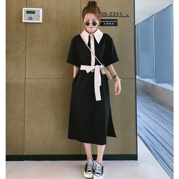 

women dresses summer 2021 Dress women's mid-length new style was thin French retro Mori style bellflower skirt