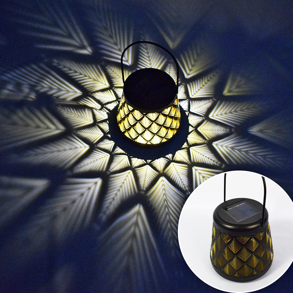 

Solar Wrought Iron Plug-In Projection Hollow Lamp Fairy Shower Lamp Flower Pile Flowerpot Decoration Lamp Garden Art Decoration