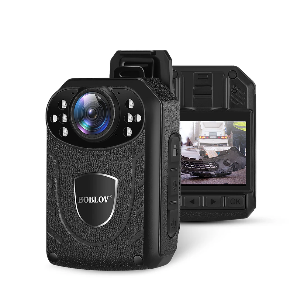 Полицейская камера BOBLOV KJ21 64G HD1296P носимый корпус охранник мини компрессор ночное